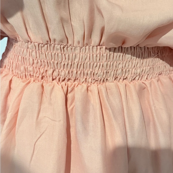 L’ATISTE by Amy Blush Pink Lace Trim Tiered Mini Dress 1X Fits M/L - Picture 6 of 9